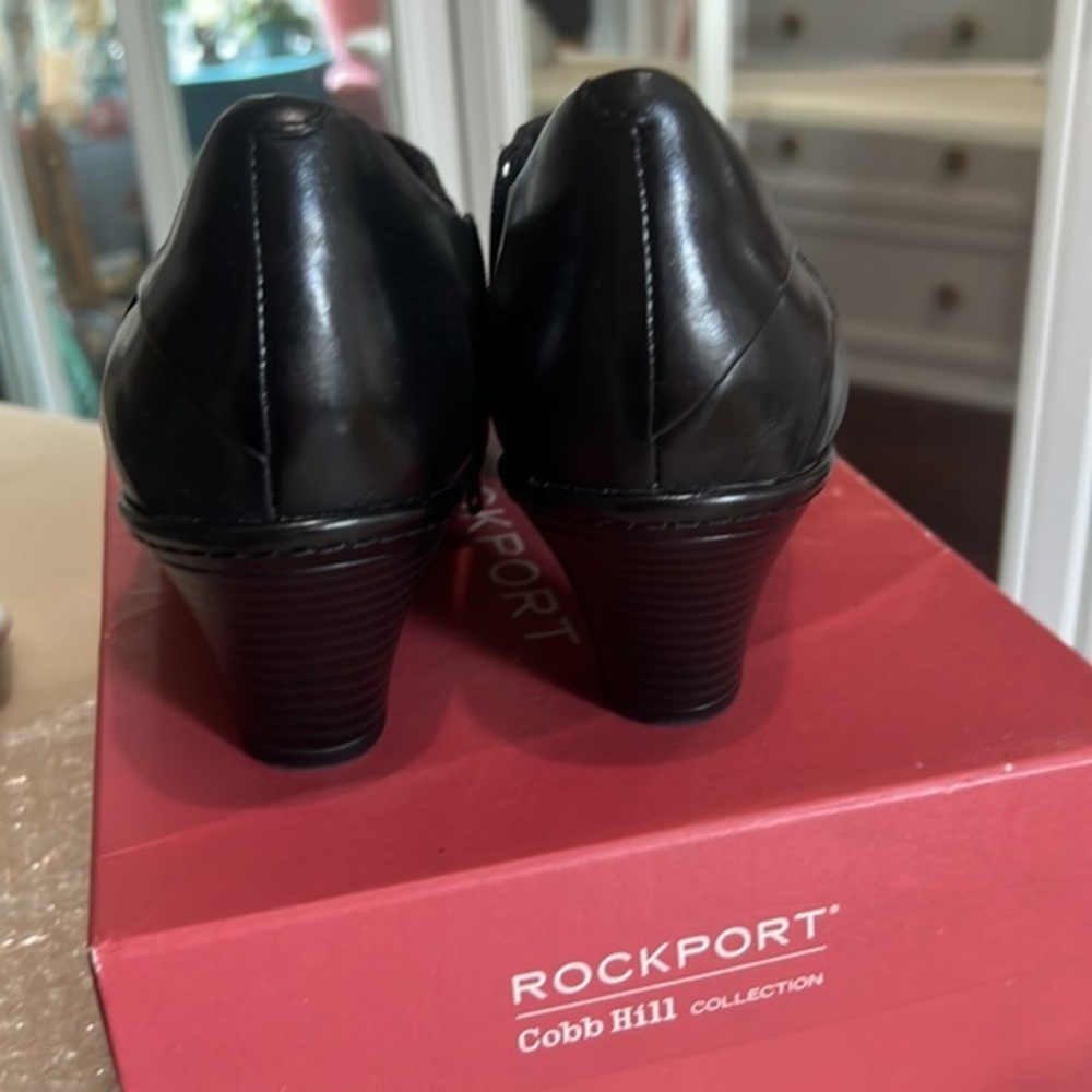 ROCKPORT COBB HILL COLLECTION WOMENS MELISSA BLACK LEATHER SHOES SIZE 10 Medium - Picture 5 of 12